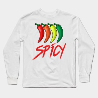 Spicy Hot Peppers Spicy Food Lover Long Sleeve T-Shirt